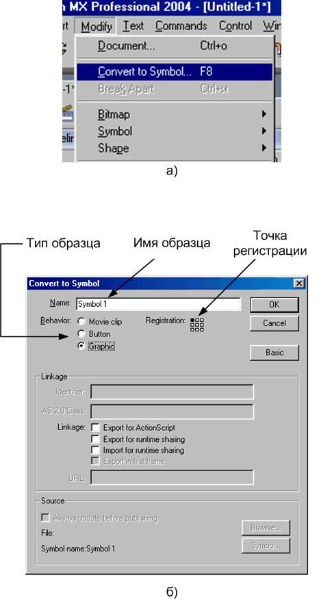 Создание образца в Macromedia Flash MX 2004
